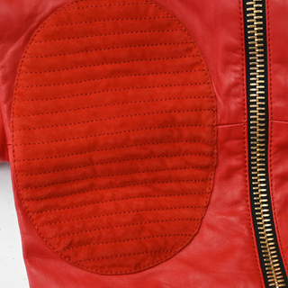 GIUSEPPE ZANOTTI | Red Leather Zipper Jogger Pants