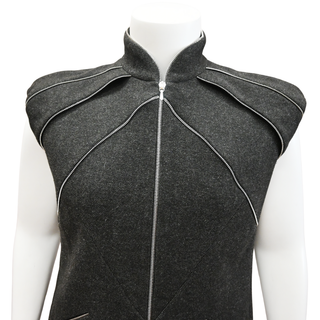 CHANEL | Gray Zip Wool-Blend Vest