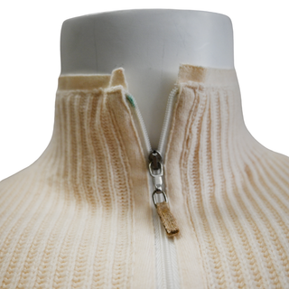 BRUNELLO CUCINELLI | Cream Ribbed Knit Zip Jacket