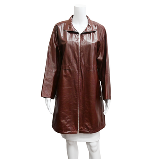 LAFAYETTE 148 | Brick Red Leather Coat