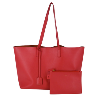 YSL | Red Leather Shopping Tote Bag