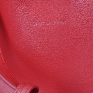 YSL | Red Leather Shopping Tote Bag