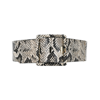 Cinzia Snake-Print Leather Belt