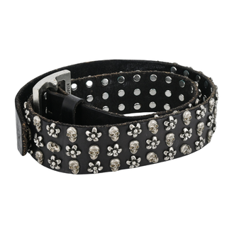 KING BABY | Skull & Floral Studded Leather Belt