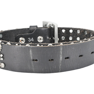 KING BABY | Skull & Floral Studded Leather Belt