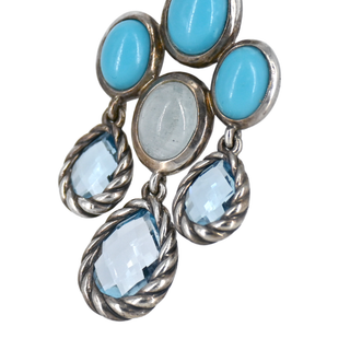 DAVID YURMAN | Turquoise & Blue Topaz Chandelier Earrings