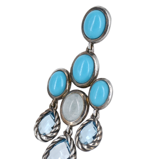 DAVID YURMAN | Turquoise & Blue Topaz Chandelier Earrings