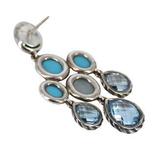 DAVID YURMAN | Turquoise & Blue Topaz Chandelier Earrings