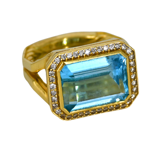 DAVID YURMAN | Novella Blue Topaz & Diamond Ring