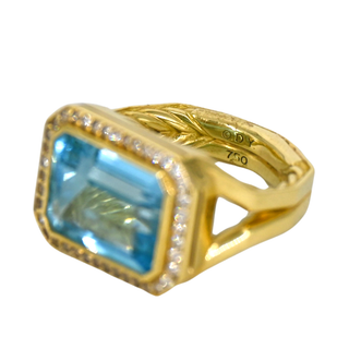 DAVID YURMAN | Novella Blue Topaz & Diamond Ring