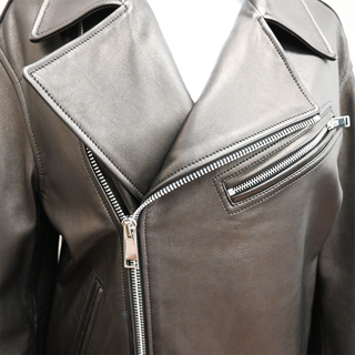 NILI LOTAN | Avoye Bronzed Leather Biker Jacket