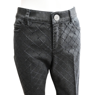 CHANEL | Charcoal Quilted-Pattern Skinny Jeans