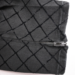 CHANEL | Charcoal Quilted-Pattern Skinny Jeans