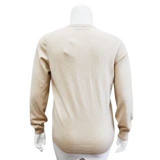 BRUNELLO CUCINELLI | Oatmeal Knit V-Neck Sweater