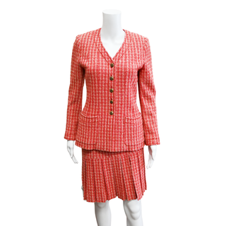 CHANEL | Red Tweed Skirt & Jacket Set