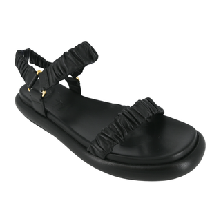 KHAITE | Puglia Black Leather Sandals