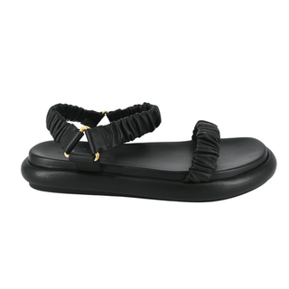 KHAITE | Puglia Black Leather Sandals