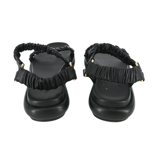 KHAITE | Puglia Black Leather Sandals