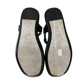 KHAITE | Puglia Black Leather Sandals