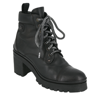 MIU MIU | Black Leather Combat Boots