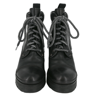 MIU MIU | Black Leather Combat Boots