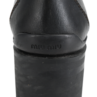 MIU MIU | Black Leather Combat Boots