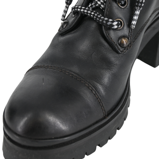 MIU MIU | Black Leather Combat Boots