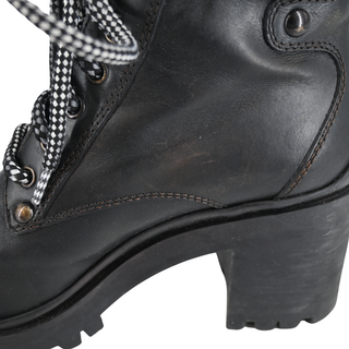 MIU MIU | Black Leather Combat Boots