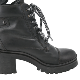 MIU MIU | Black Leather Combat Boots