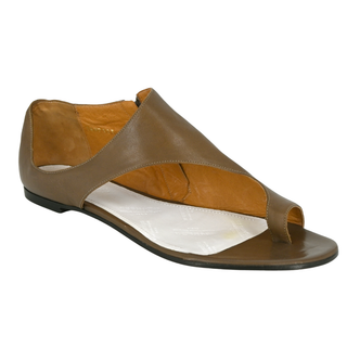 MAISON MARGIELA | Brown Leather Flat Sandals