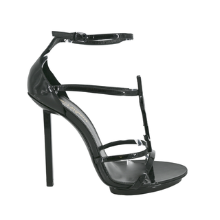 SAINT LAURENT | Cassandra Black Patent Platform Heels