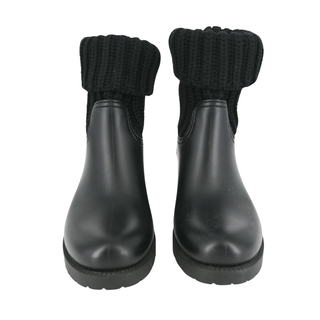 MONCLER | Black Rubber Fold-Over Knit Booties