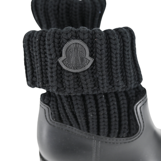 MONCLER | Black Rubber Fold-Over Knit Booties