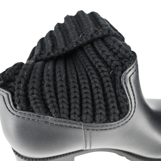 MONCLER | Black Rubber Fold-Over Knit Booties