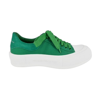 ALEXANDER MCQUEEN | Deck Plimsoll Green Canvas Sneakers