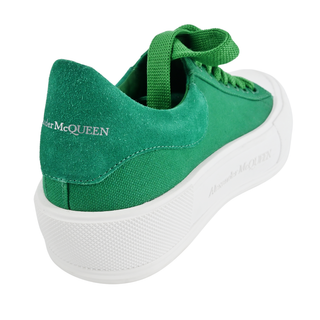 ALEXANDER MCQUEEN | Deck Plimsoll Green Canvas Sneakers