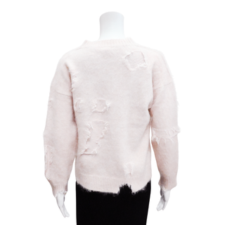 R13 | Light Pink Shrunken Deconstructed Sweater