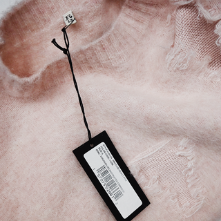 R13 | Light Pink Shrunken Deconstructed Sweater