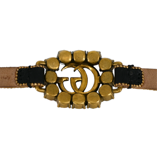 GUCCI | Rainbow Crystal Double G Leather Bracelet