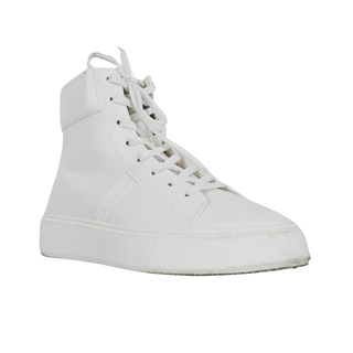 GANNI | Egret Faux-Leather High-Top Sneakers