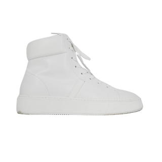 GANNI | Egret Faux-Leather High-Top Sneakers