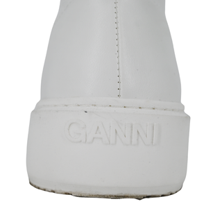 GANNI | Egret Faux-Leather High-Top Sneakers