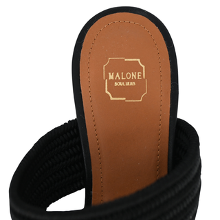 MALONE SOULIERS | Maisie Black Croc Embossed Mules