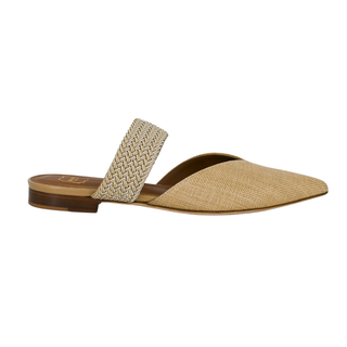 MALONE SOULIERS | Maisie Beige Woven Mules