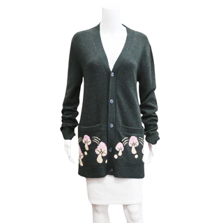 HARDEN | Dark Green Mushroom Cardigan