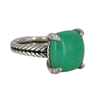 DAVID YURMAN | Chatelaine Green Chrysoprase & Diamond Ring