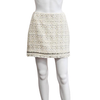 CINQ A SEPT | Ivory Metallic Beaded Doris Skirt