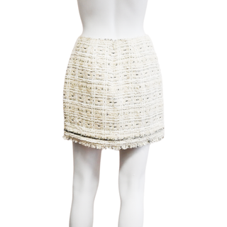 CINQ A SEPT | Ivory Metallic Beaded Doris Skirt