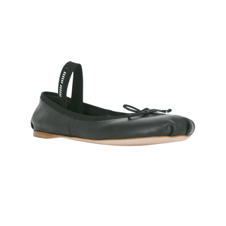 Black Leather Ballerina Flats