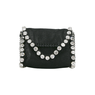 Black Falabella Tiny Folder Crystal Bag